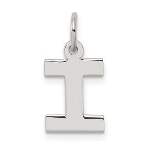 Sterling Silver, Amanda Collection Small Block Style Initial I Pendant